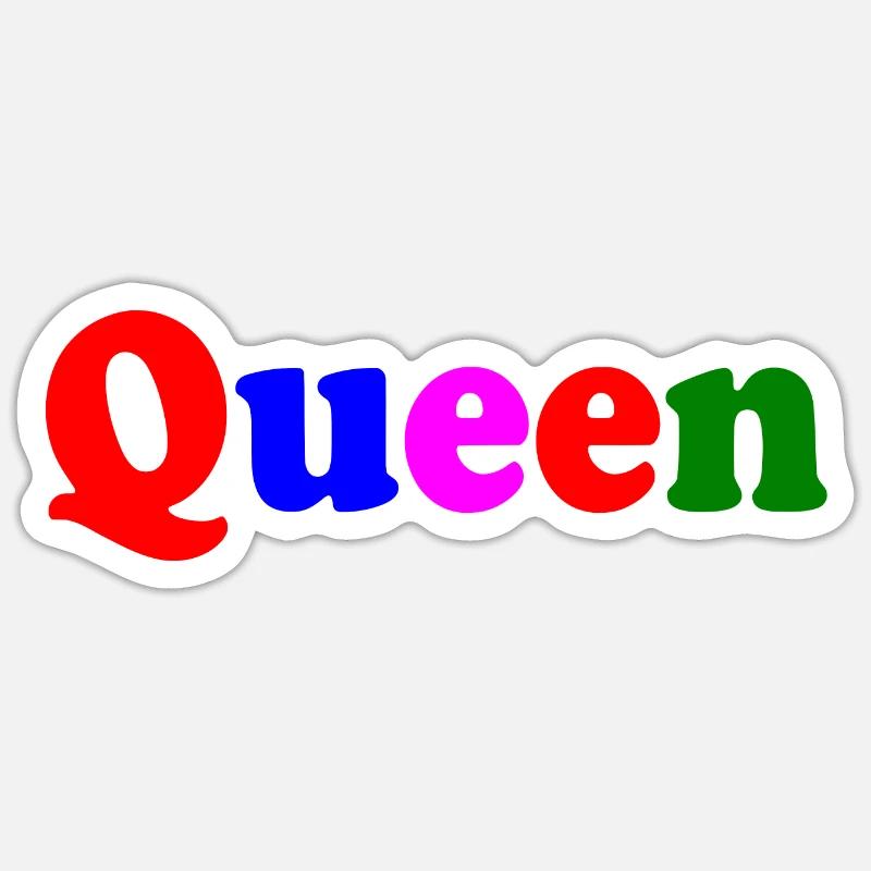 QUEEN - Sticker taille S (10 x 10 cm) - blanc mat