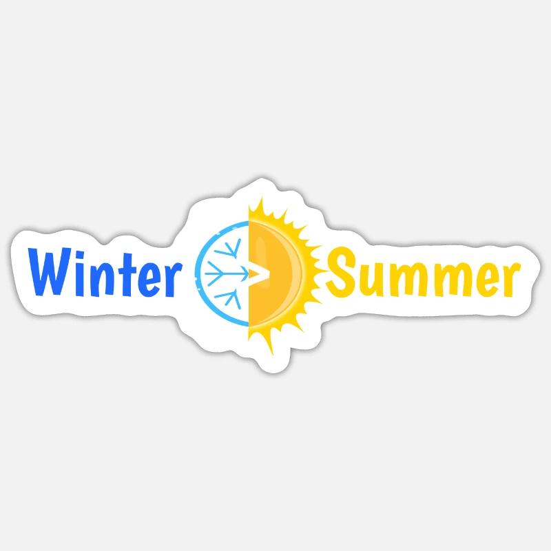 Winter > Sommer - Sticker Größe S (10 x 10 cm) - Mattweiß