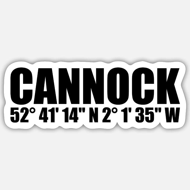 Coordonnées Cannock - Sticker taille S (10 x 10 cm) - blanc mat