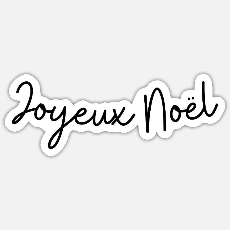 JOYEUX NOEL - Sticker taille S (10 x 10 cm) - blanc mat