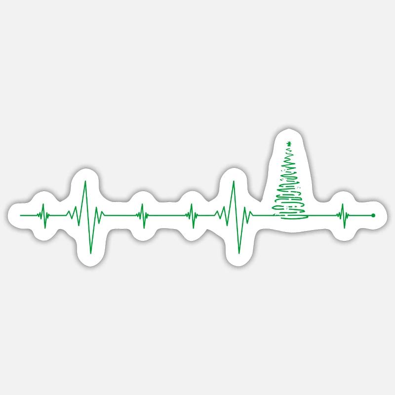 Christmas Tree Pulse Artwork Sticker size S (10 x 10 cm)