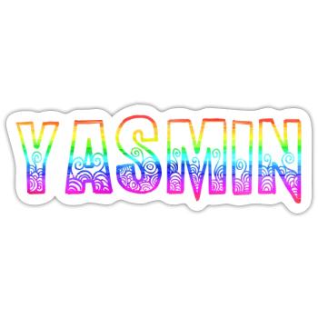 yasmin rs regenbogen - Sticker Größe S (10 x 10 cm) - Mattweiß - Vorne
