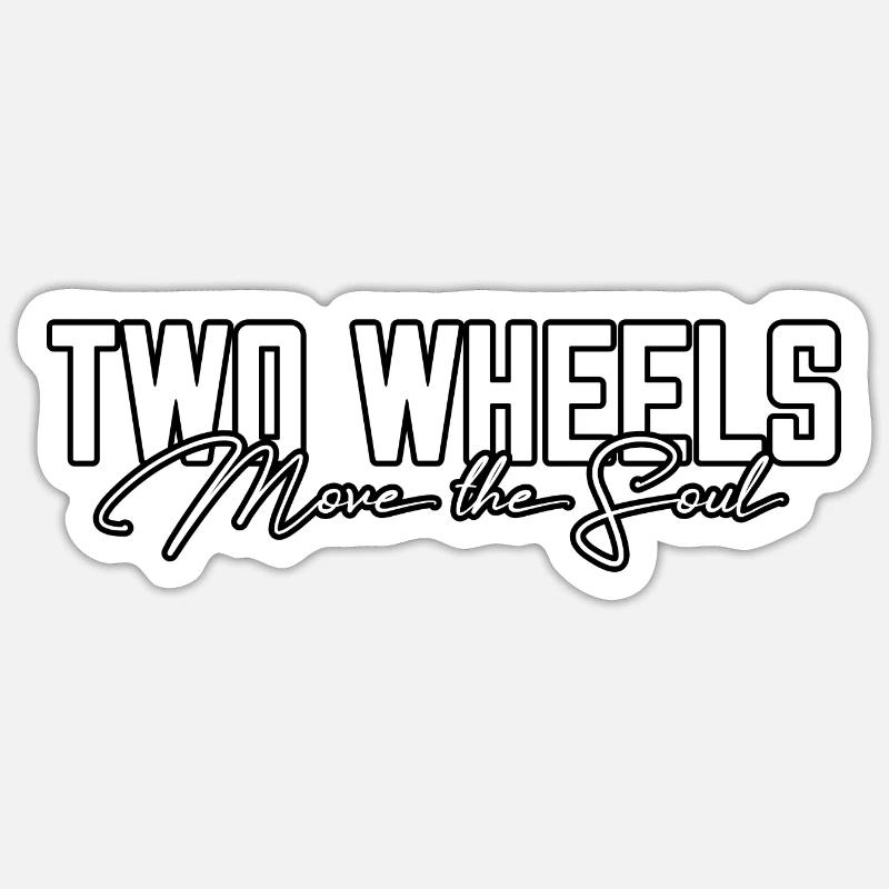 Deux roues font bouger l’âme - Sticker taille S (10 x 10 cm) - blanc mat