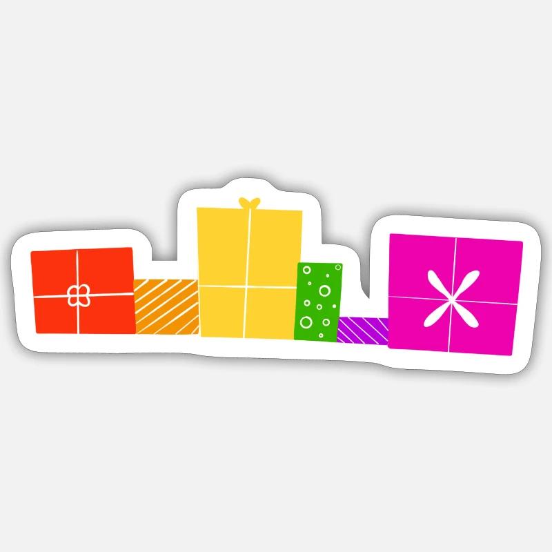 Weihnachtsgeschenke - Sticker Größe S (10 x 10 cm) - Mattweiß