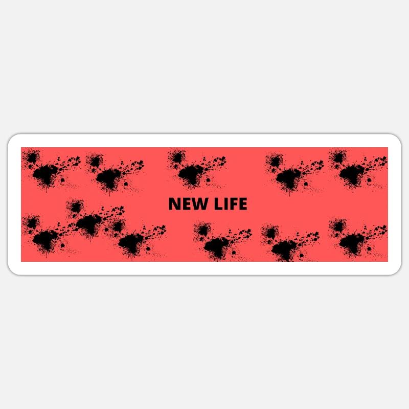 NEW LIFE 7 - Sticker taille S (10 x 10 cm) - blanc mat