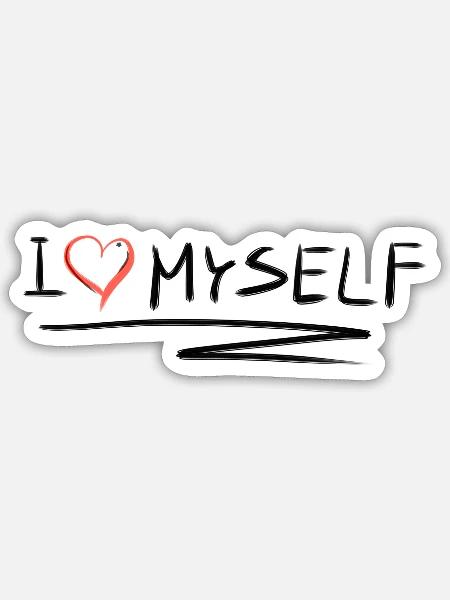 ich liebe mich selbstliebe herz - Sticker Größe S (10 x 10 cm) - Mattweiß