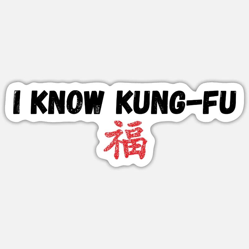 I Know kung fu - Sticker Größe S (10 x 10 cm) - Mattweiß