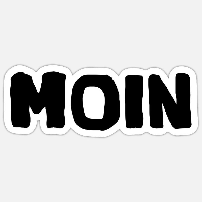 moin moin - Sticker Größe S (10 x 10 cm) - Mattweiß