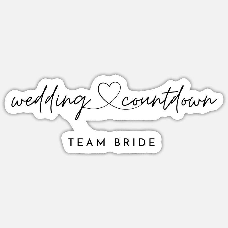 Wedding Countdown Bride Design - Sticker taille S (10 x 10 cm) - blanc mat