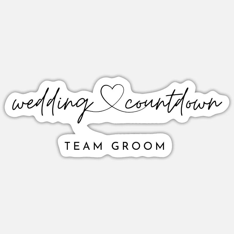 Conception du salon de compte à rebours de mariage Sticker taille S (10 x 10 cm)