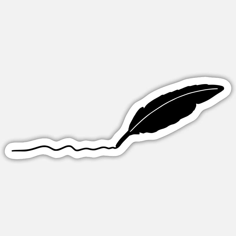 stylo à écrire - Sticker taille S (10 x 10 cm) - blanc mat