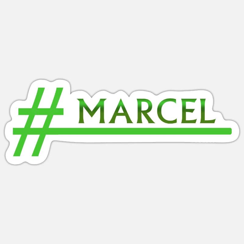 Marcel - Sticker Größe S (10 x 10 cm) - Mattweiß