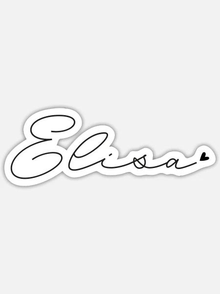 Name Elisa - Sticker Größe S (10 x 10 cm) - Mattweiß