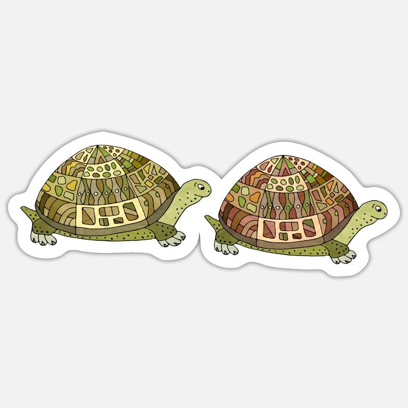 Schildkröten - Sticker Größe S (10 x 10 cm) - Mattweiß