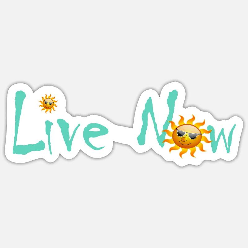 Live Sun 3 - Sticker Größe S (10 x 10 cm) - Mattweiß