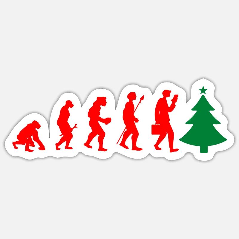 Évolution de Noël - Sticker taille S (10 x 10 cm) - blanc mat