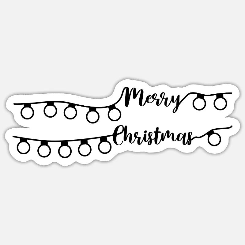 Merry Christmas String Lights - Sticker size S (10 x 10 cm) - white matte