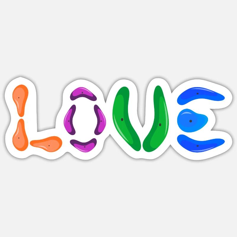 Boulderers bouldering climbing hall "Boulder-Love" - Sticker size S (10 x 10 cm) - white matte