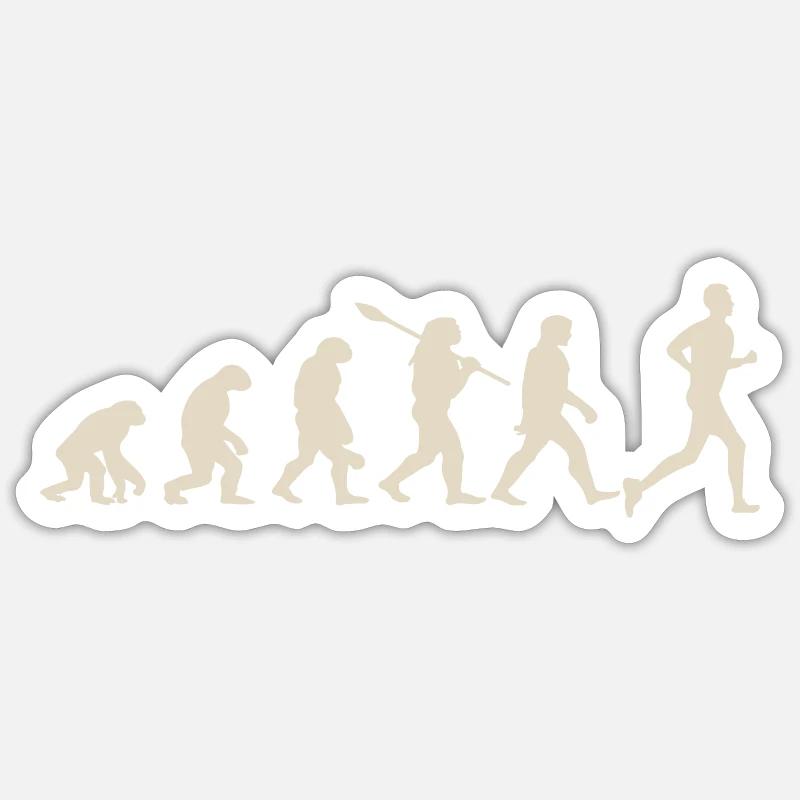 Evolution du marathon - Sticker taille S (10 x 10 cm) - blanc mat
