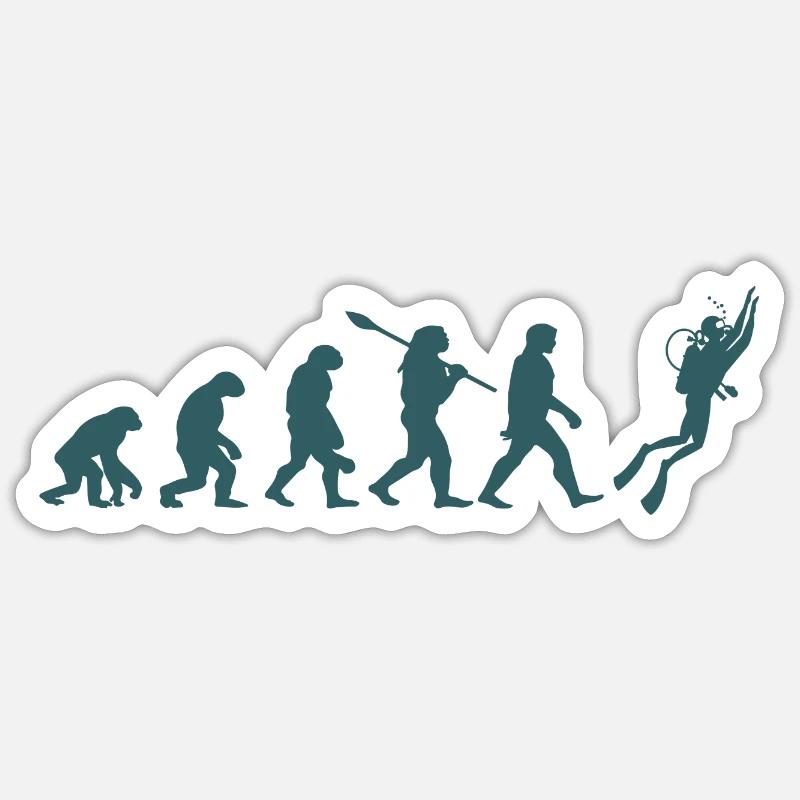 Evolution plongée - Sticker taille S (10 x 10 cm) - blanc mat