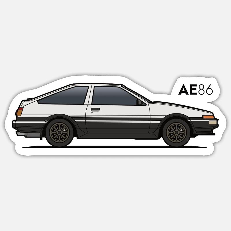 AE86 Panda - Sticker taille S (10 x 10 cm) - blanc mat