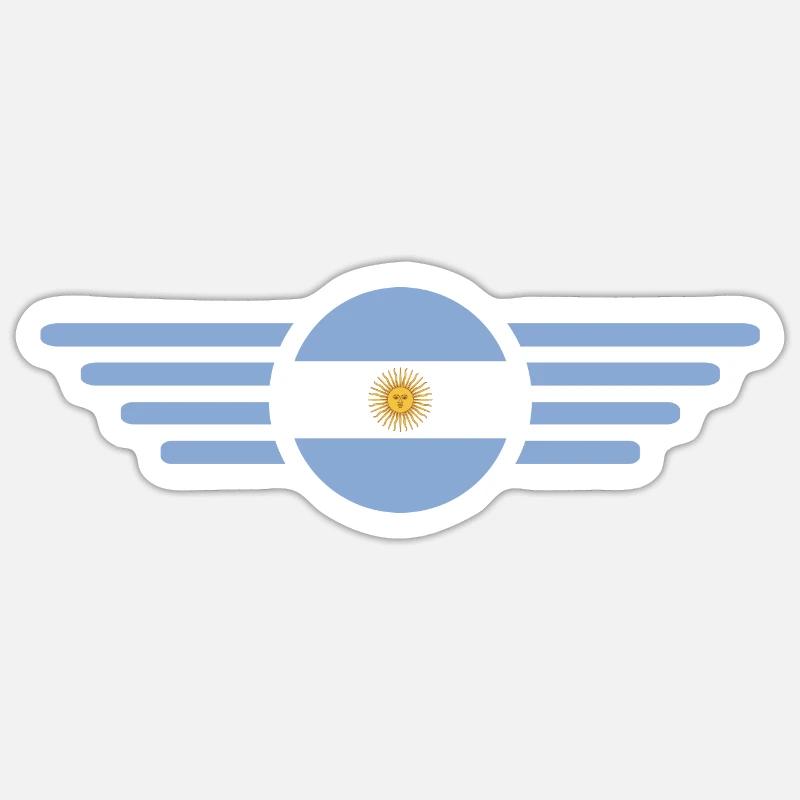 Drapeau de l’Argentine - Sticker taille S (10 x 10 cm) - blanc mat