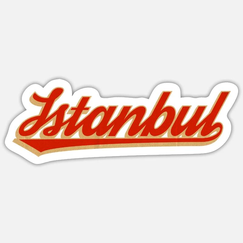 Istanbul Retro Script Logo - Sticker Größe S (10 x 10 cm) - Mattweiß