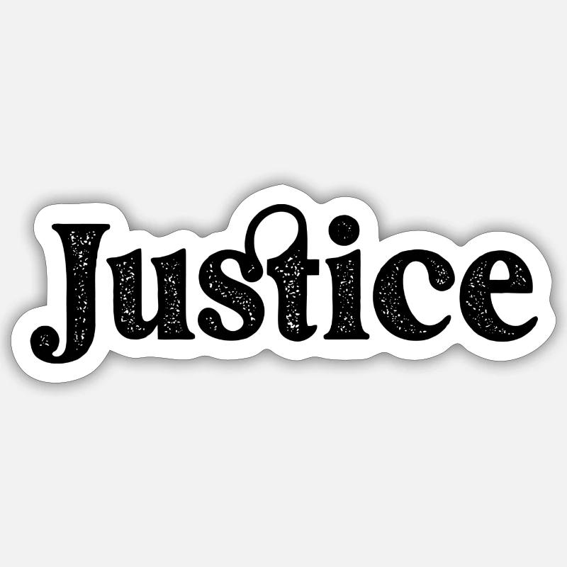 Mot de justice de conception Sticker taille S (10 x 10 cm)