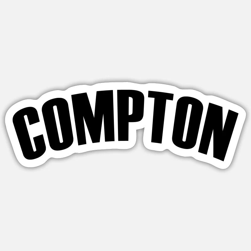Compton Shirt - Sticker size S (10 x 10 cm) - white matte