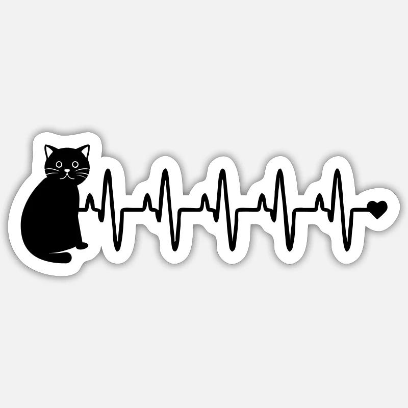 Katzen Liebe - Sticker Größe S (10 x 10 cm) - Mattweiß