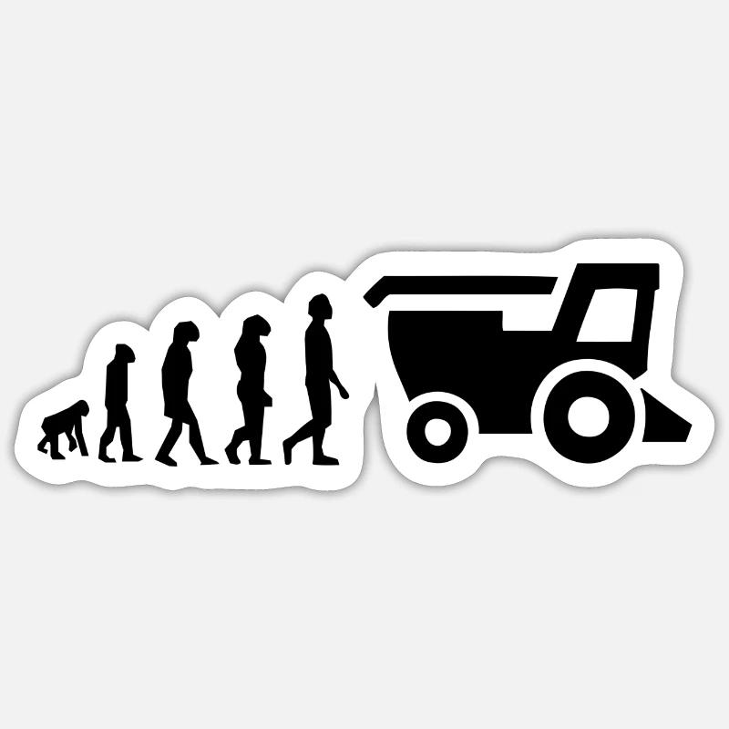 Moissonneuse évolution Sticker taille S (10 x 10 cm)