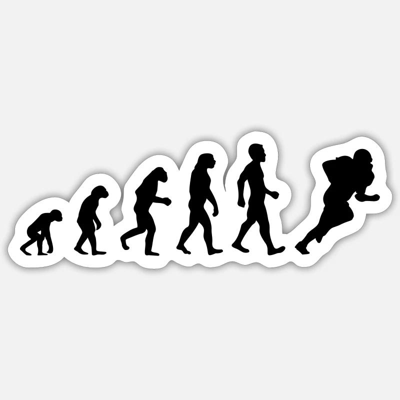 Evolution Football américain - Sticker taille S (10 x 10 cm) - blanc mat