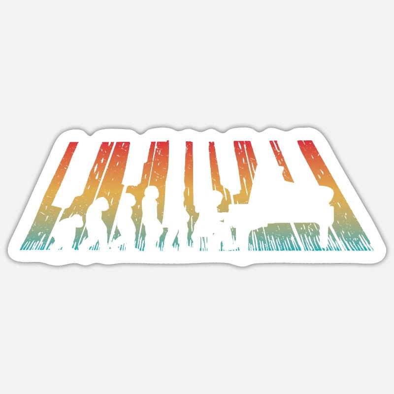 Evolution Piano Musician Keyboard Orchestra Sticker Größe S (10 x 10 cm)