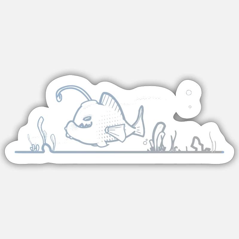 Fond marin - Sticker taille S (10 x 10 cm) - blanc mat