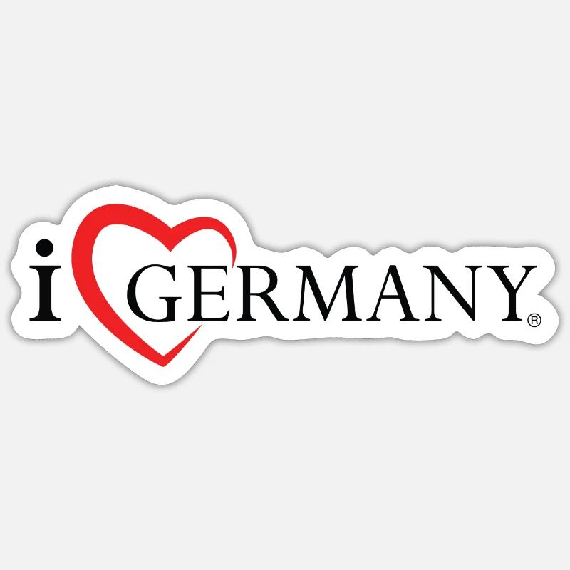 i love germany normal - Sticker Größe S (10 x 10 cm) - Mattweiß