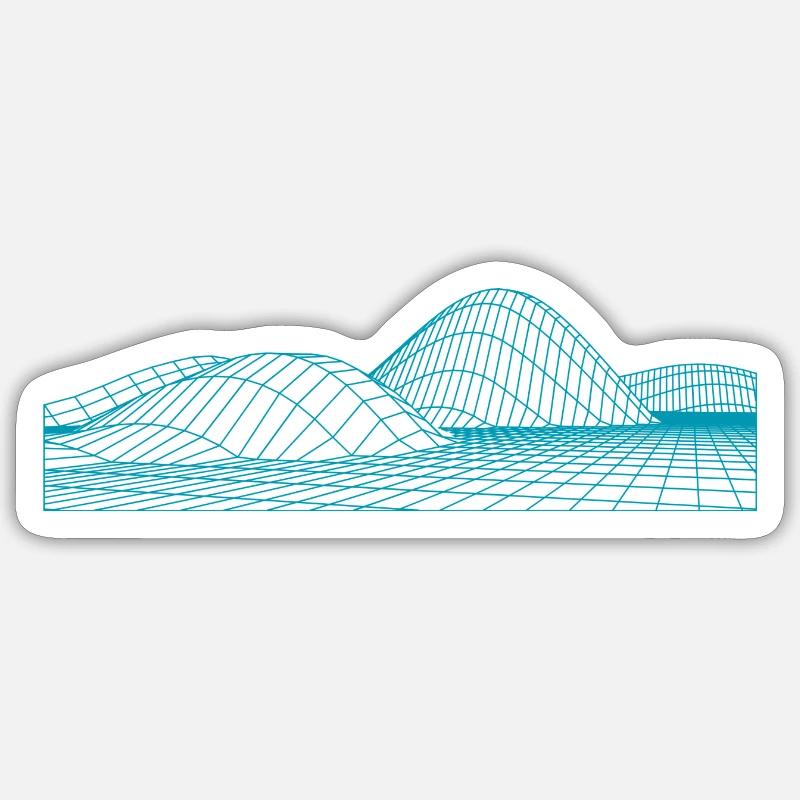 Sommet Wireframe Sticker taille S (10 x 10 cm)