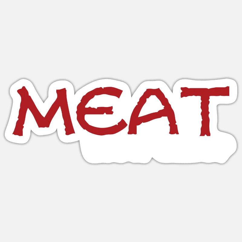 FLEISCH what else Geschenk - Sticker Größe S (10 x 10 cm) - Mattweiß