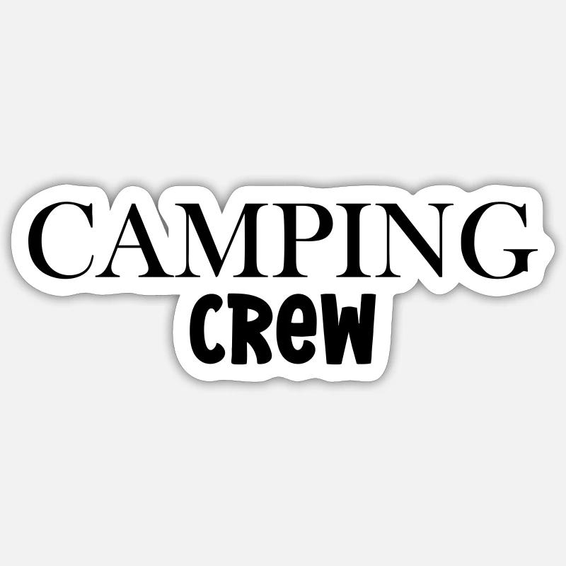 Camping crew - Sticker Größe S (10 x 10 cm) - Mattweiß
