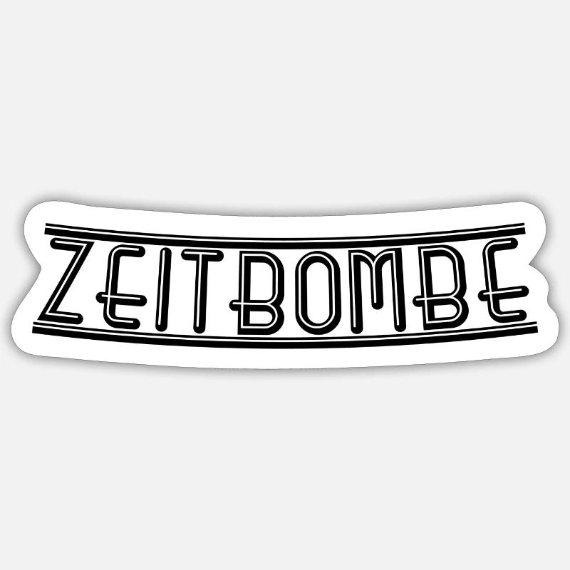 Zeitbombe - Sticker Größe S (10 x 10 cm) - Mattweiß