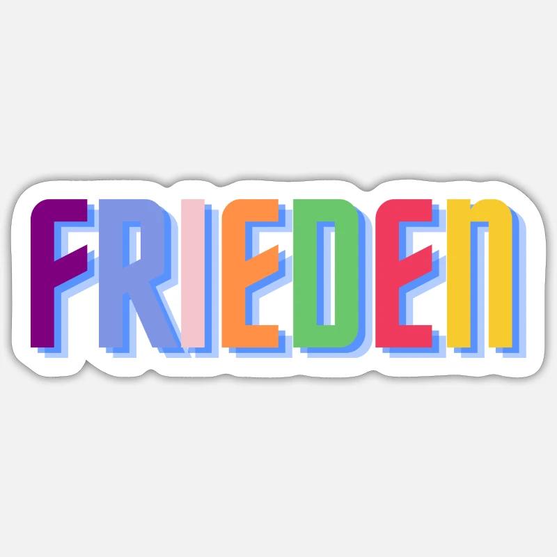 Frieden - Sticker Größe S (10 x 10 cm) - Mattweiß