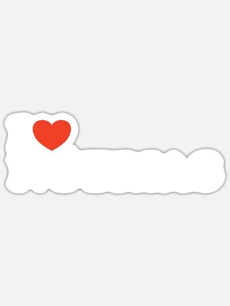 I love Nutrias Herz Shirt - Sticker Größe S (10 x 10 cm) - Mattweiß