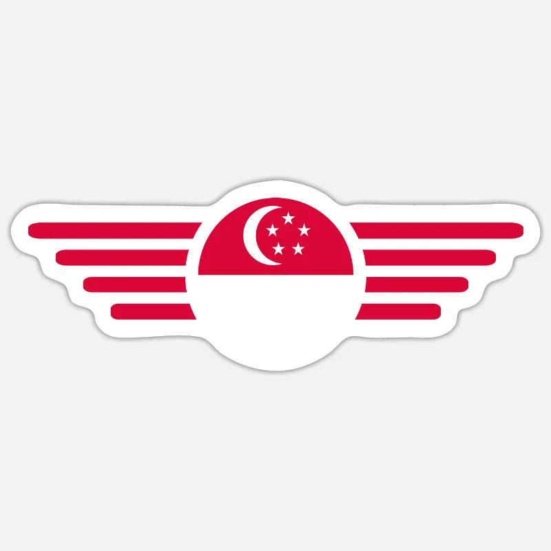 Singapour - Sticker taille S (10 x 10 cm) - blanc mat