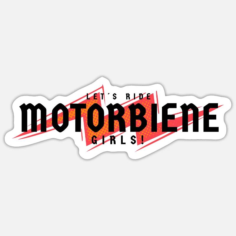 Motorbiene - Sticker Größe S (10 x 10 cm) - Mattweiß