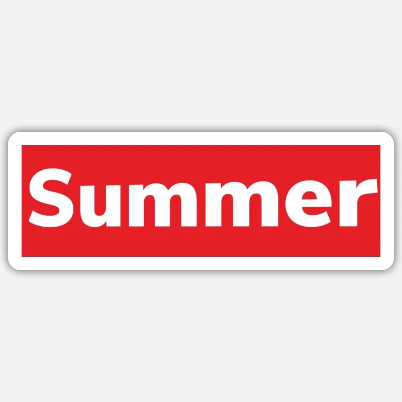 Summer Boxlogo - Sticker Größe S (10 x 10 cm) - Mattweiß