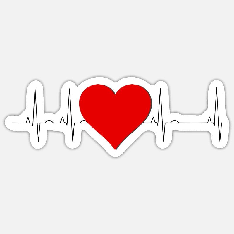 Palpitations cardiaques Cœur - Sticker taille S (10 x 10 cm) - blanc mat