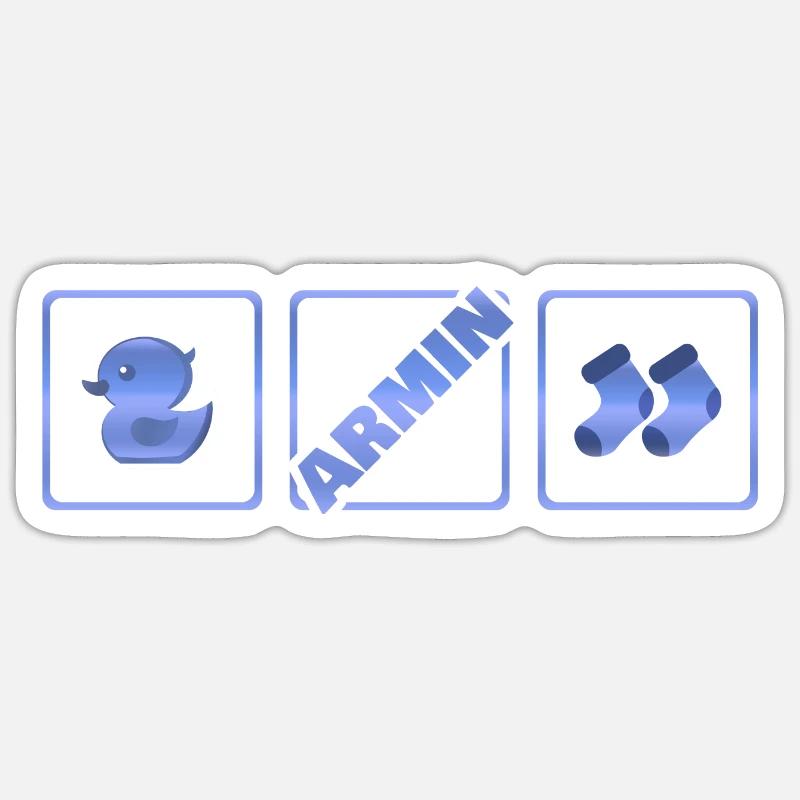 Geburt Armin - Sticker Größe S (10 x 10 cm) - Mattweiß
