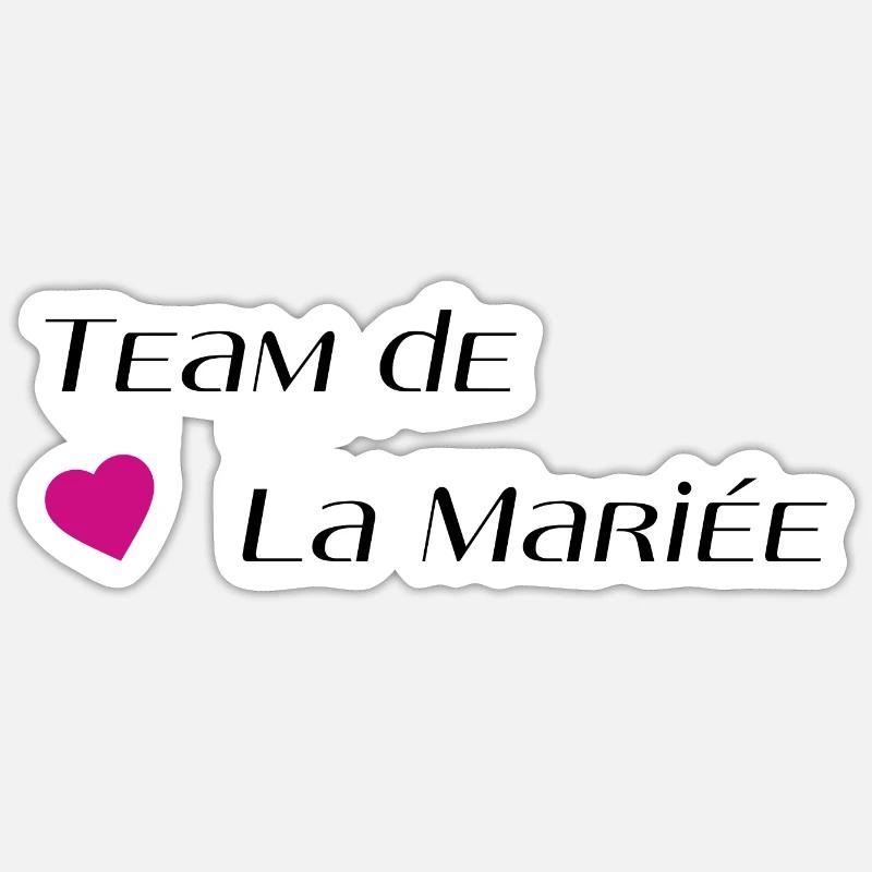 Team de la mariée - Sticker taille S (10 x 10 cm) - blanc mat