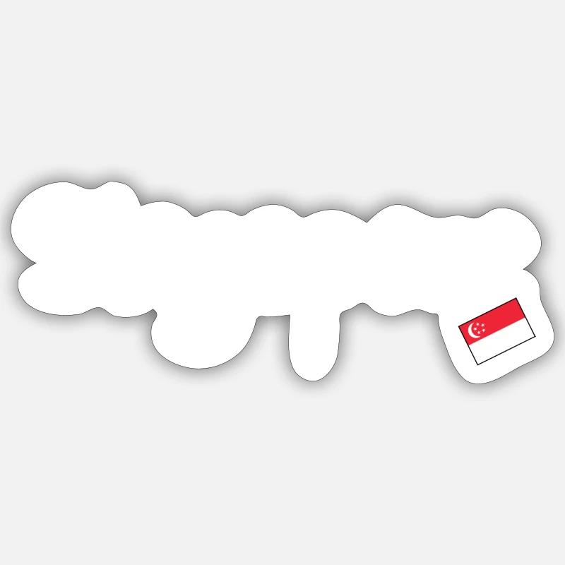 Singapour - Sticker taille S (10 x 10 cm) - blanc mat