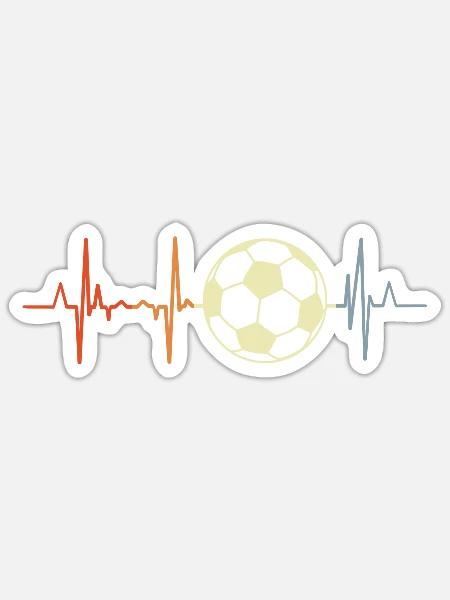 Fußball Herzklopfen - Sticker Größe S (10 x 10 cm) - Mattweiß