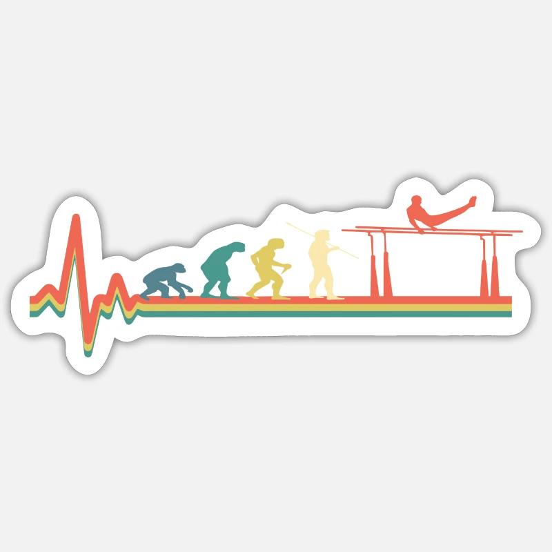 Turnen Evolution Turner Sport - Sticker Größe S (10 x 10 cm) - Mattweiß